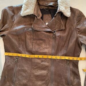 Leather Bomber Jacker, Banana Republic